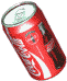 An animated gif of a coke can spinning in place at an angle.